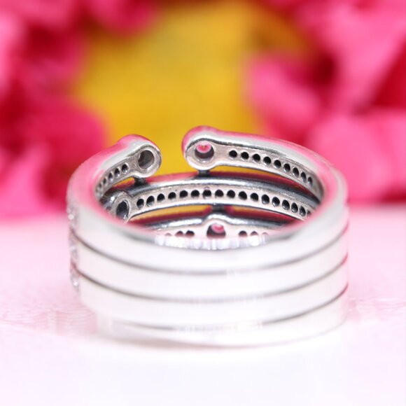 Pandora SHIMMERING OCEAN, FROSTY MINT & CLEAR CZ Sizes 6-7 191002CZF - Picture 4 of 6